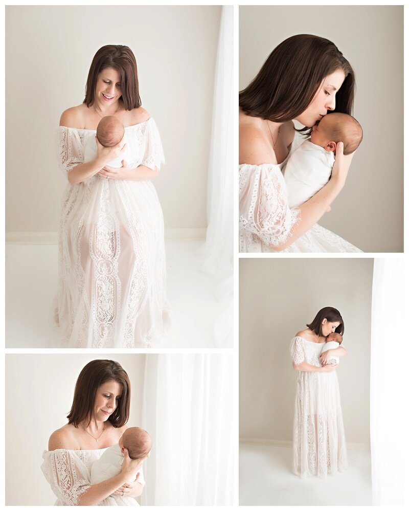Mom and baby newborn photography session