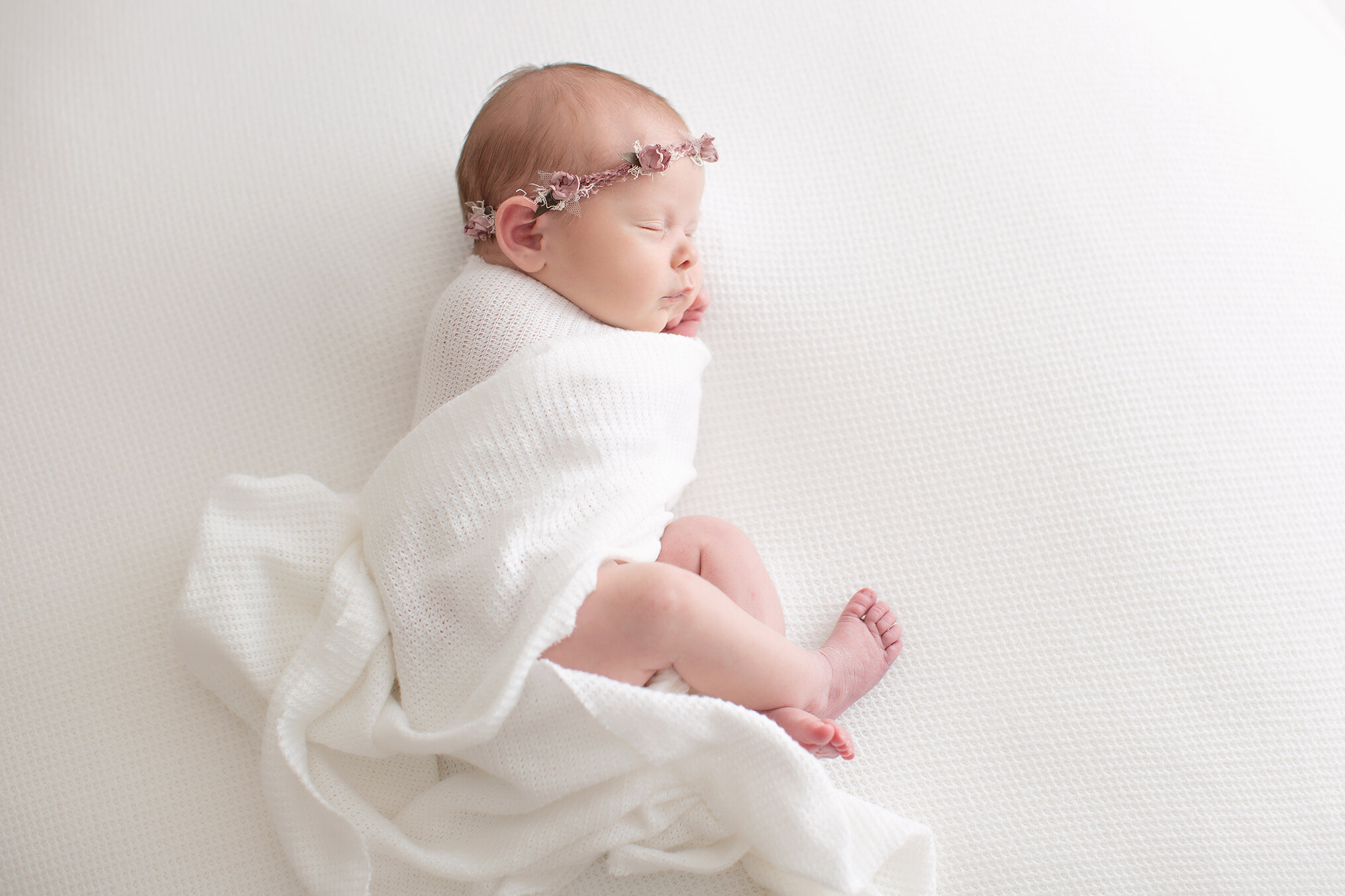 newborn wrapped up in blanket philadelphia newborn photographer