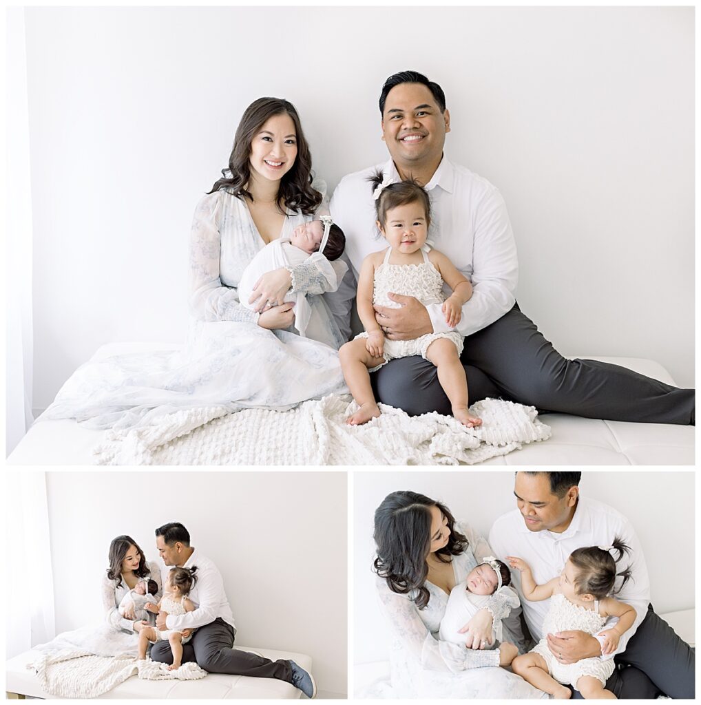 family portraits with thier new baby newtown newborn photographer studio